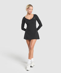 Long Sleeve Workout Dress Black