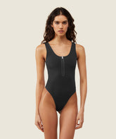 everywear Reversible Zip Leotard Black/Heavy Blue