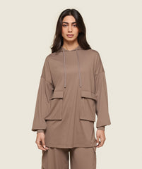 GS x Leana Deeb Oversized Hoodie Soul Brown
