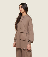 GS x Leana Deeb Oversized Hoodie Soul Brown
