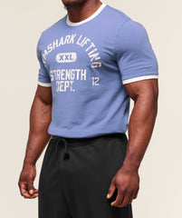XXL Strength Dept Ringer T-Shirt Worn Blue