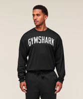 Worn Graphic Long Sleeve T-Shirt Black