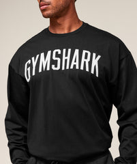 Worn Graphic Long Sleeve T-Shirt Black