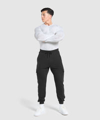 Geo Seamless Long Sleeve T-Shirt White/Light Grey