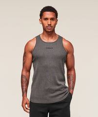 Washed Premium Ribbed Tank Onyx Grey
