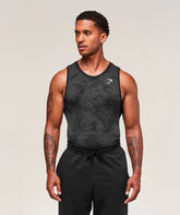 Geo Seamless Tank Black/Charcoal Grey