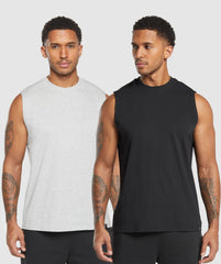 Everyday Tank 2 Pack Black/Light Grey Core Marl