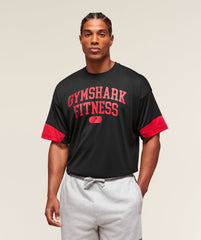 Varsity Oversized T-Shirt Black/Conditioning Red