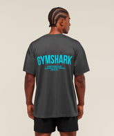 Conditioning Club Oversized T-Shirt Onyx Grey/Brand Blue