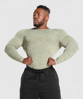 Geo Animal Seamless Long Sleeve T-Shirt Chalk Green/Unit Green