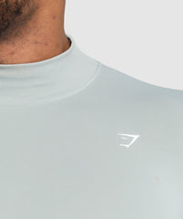 Everyday Seamless Mock Long Sleeve T-Shirt Silver Grey