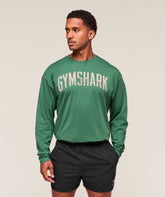Worn Graphic Long Sleeve T-Shirt Lift Green