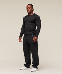 Ribbed Long Sleeve T-Shirt Black
