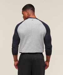 GSLC Raglan 3/4 Sleeve T-Shirt Light Grey Core Marl/Heavy Blue