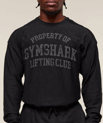 Lightweight Slub Textured Long Sleeve T-Shirt Black