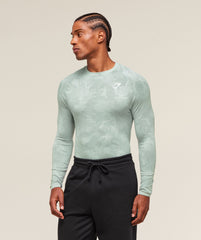 Geo Seamless Long Sleeve T-Shirt Morning Blue/Celeste Blue