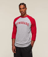 GSLC Raglan 3/4 Sleeve T-Shirt Light Grey Core Marl/Conditioning Red