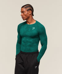Geo Seamless Long Sleeve T-Shirt Motivate Teal/Strong Teal