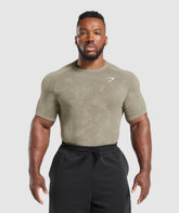 Geo Seamless T-Shirt Linen Brown/Camo Brown