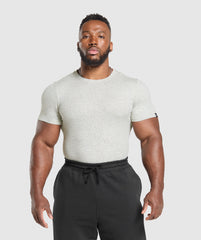 Ribbed T-Shirt Stone Grey Marl