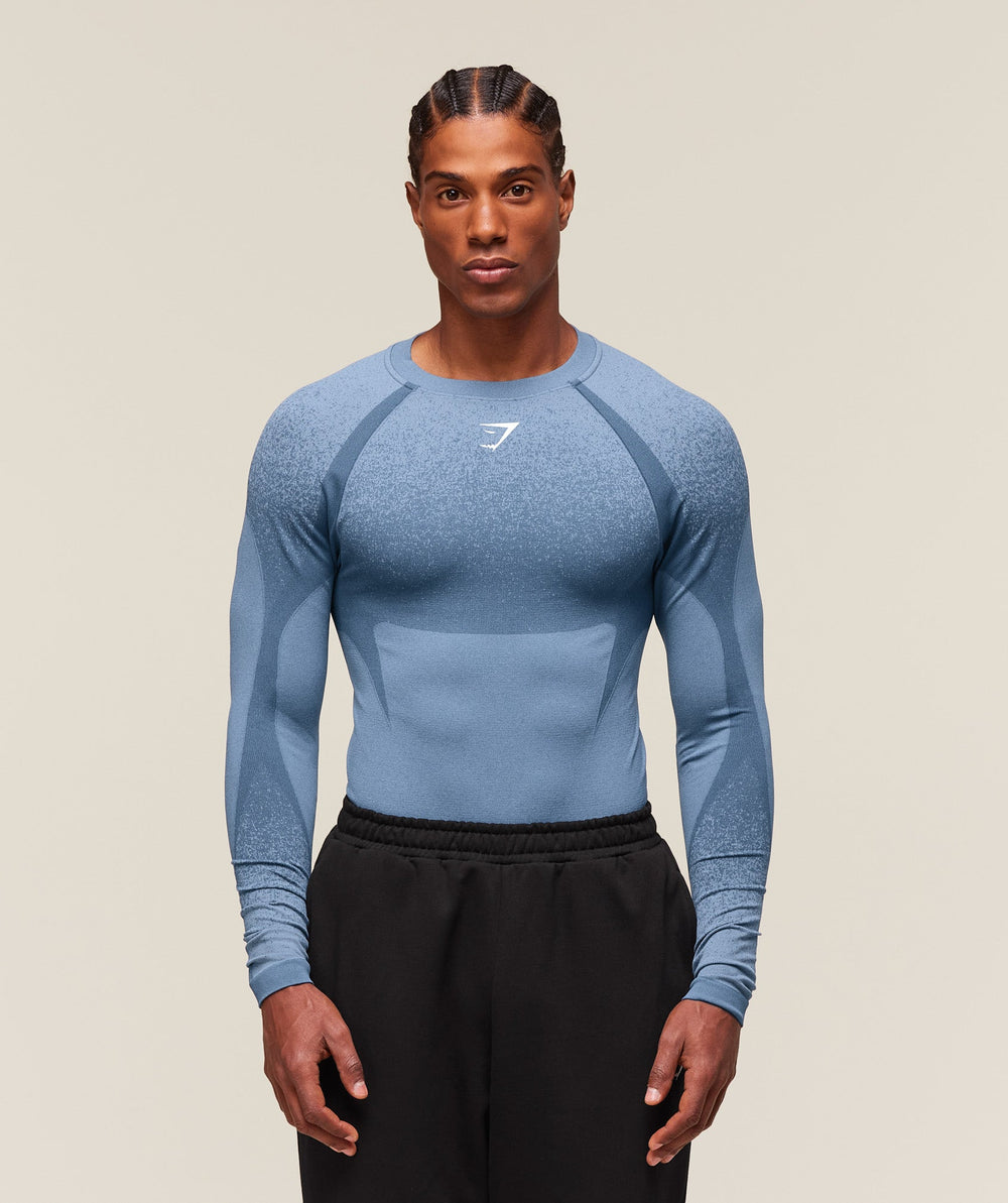 Shadow Seamless Long Sleeve T-Shirt Faded Blue