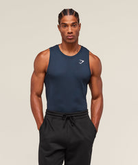Geo Seamless Tank Navy/Heavy Blue