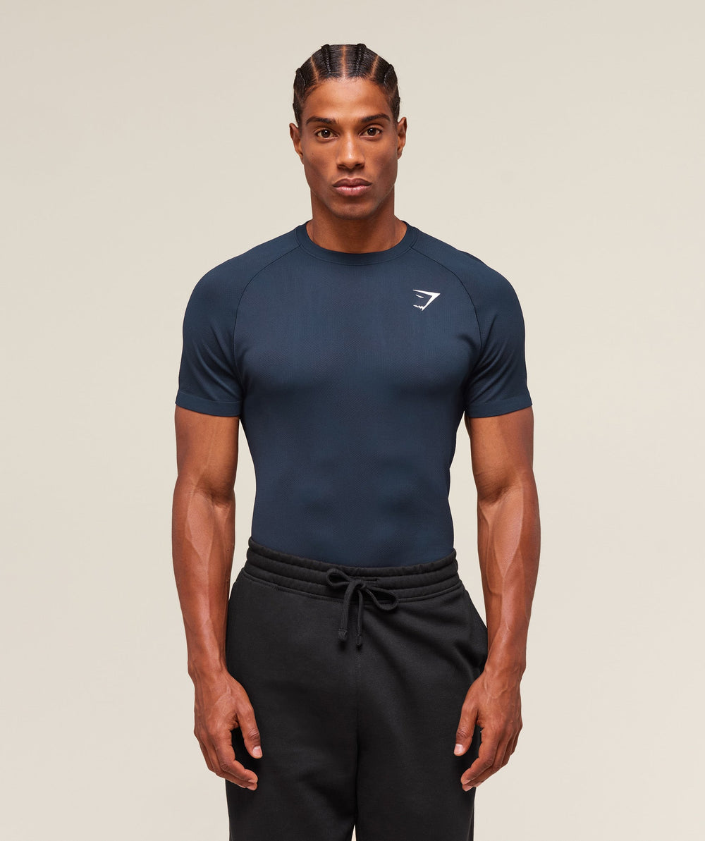 Geo Seamless T-Shirt Navy/Heavy Blue