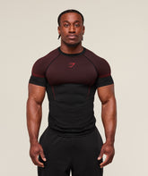 Onyx 5.0 Seamless T-Shirt Black/Carmine Red