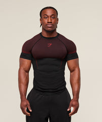 Onyx 5.0 Seamless T-Shirt Black/Carmine Red