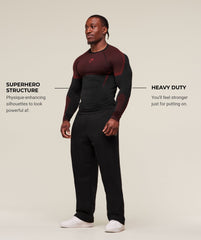 Onyx 5.0 Seamless Long Sleeve T-Shirt Black/Carmine Red