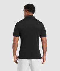 Flat Knit Polo Shirt Black