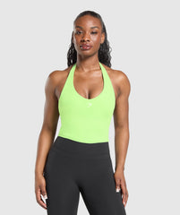 Halter Neck Cami with Shelf Energy Gelato Green