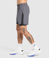 Sport 7" 2 in 1 Shorts Dark Grey/Black