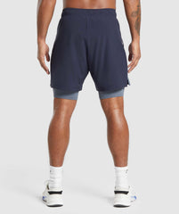Sport 7" 2 in 1 Shorts Heavy Blue/Iron Blue