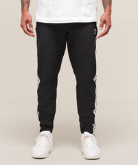 Retro Side Stripe Joggers Black