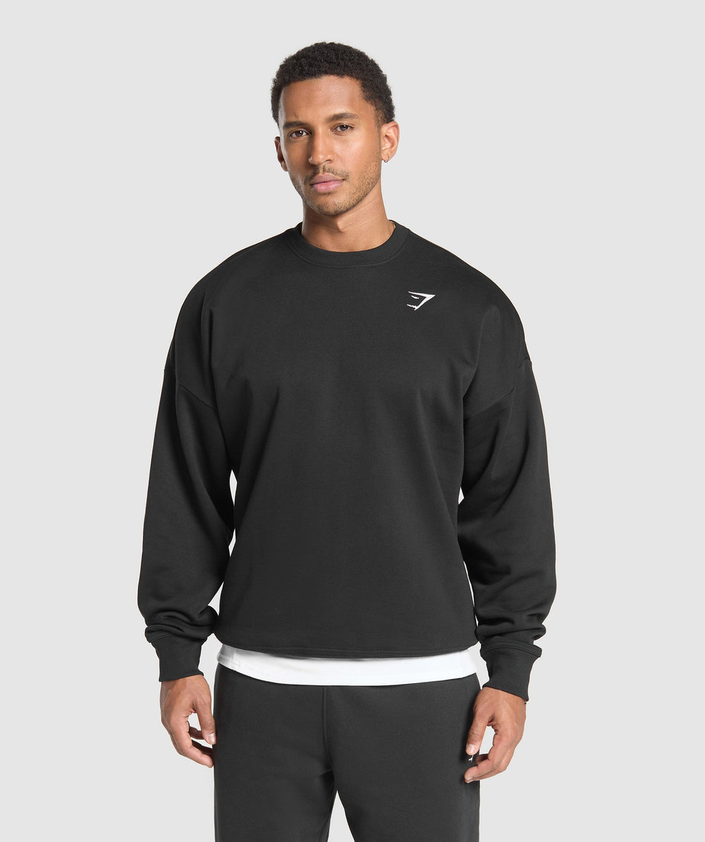 Oversized Crest Crew Black
