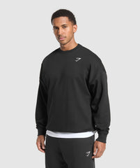 Oversized Crest Crew Black