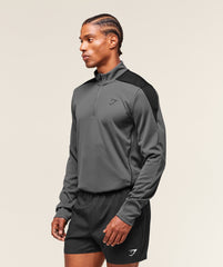 Arrival Block 1/4 Zip Dark Grey