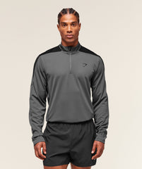 Arrival Block 1/4 Zip Dark Grey