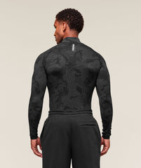Geo Seamless 1/4 Zip Black/Charcoal Grey