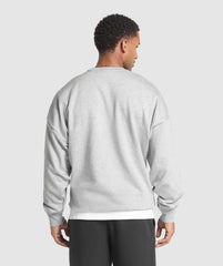 Oversized Crest Crew Light Grey Core Marl