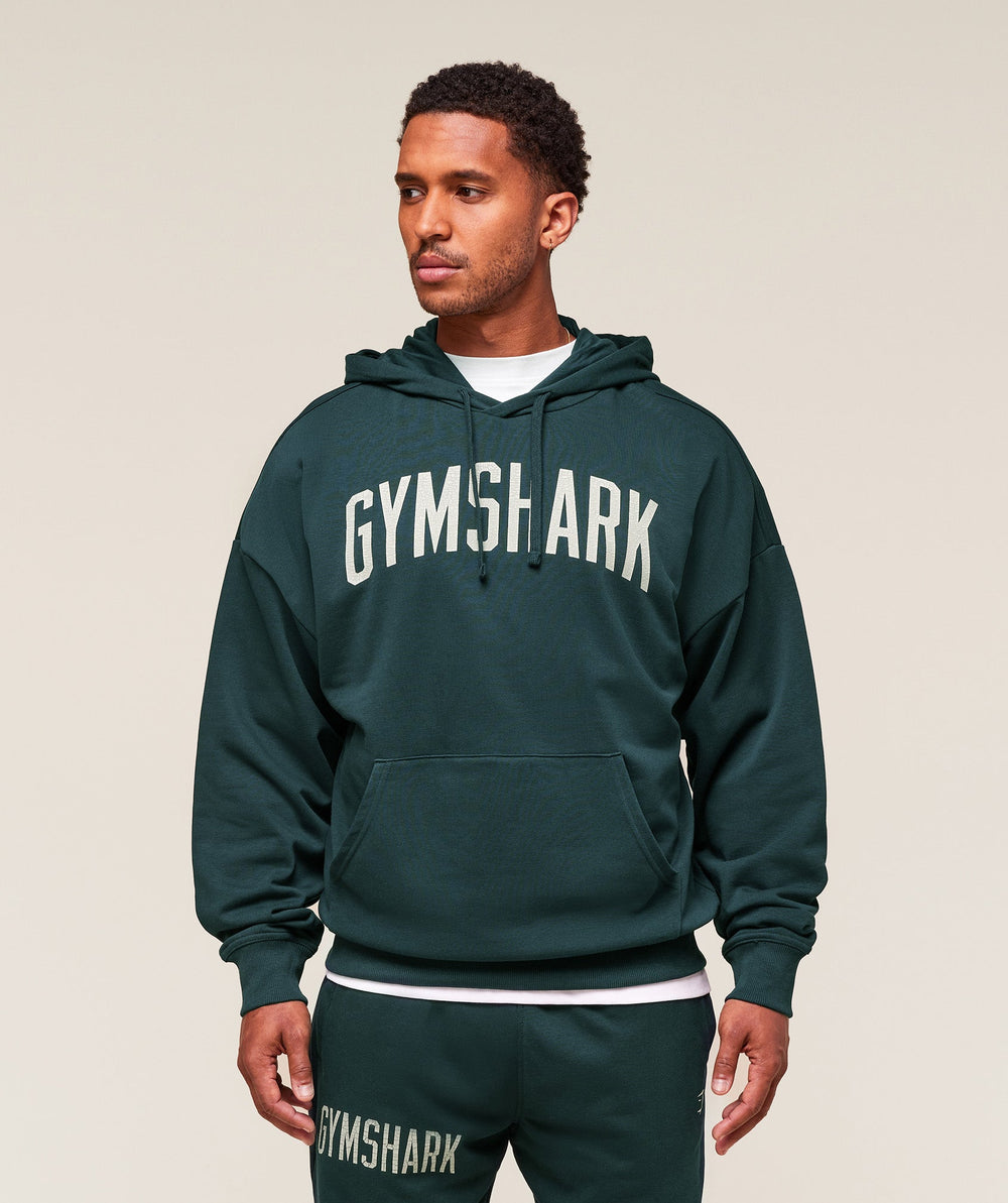 Worn Graphic Hoodie Deep Petrol Blue