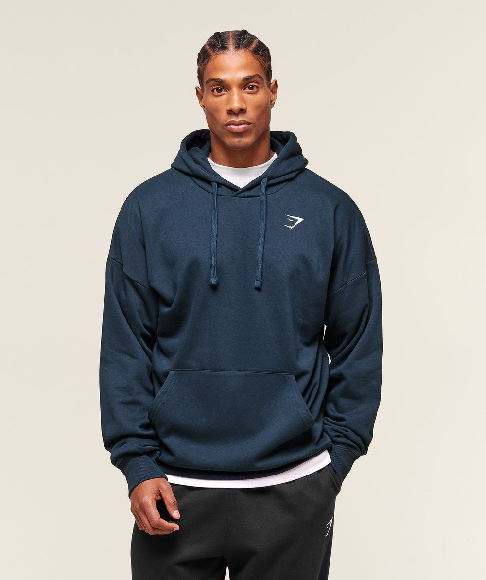 Crest Oversized Hoodie Navy