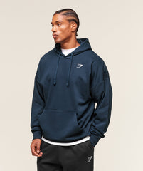 Crest Oversized Hoodie Navy