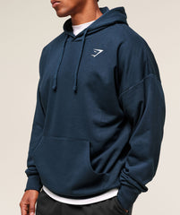 Crest Oversized Hoodie Navy