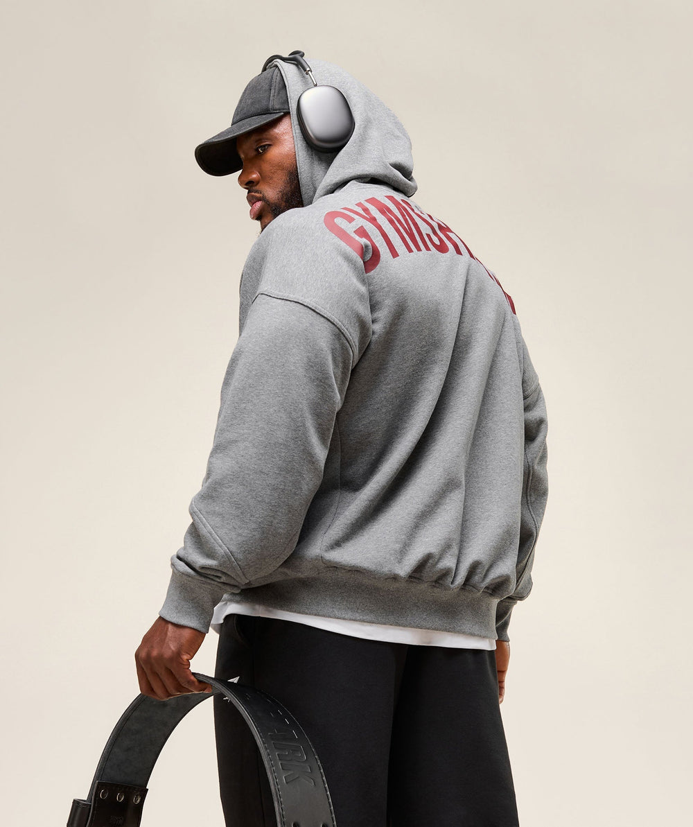 Power Zip Up Hoodie Charcoal Core Marl