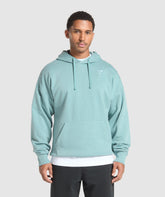 Crest Oversized Hoodie Rest Blue