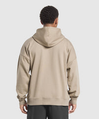 Crest Oversized Zip Up Hoodie Lifestyle Brown