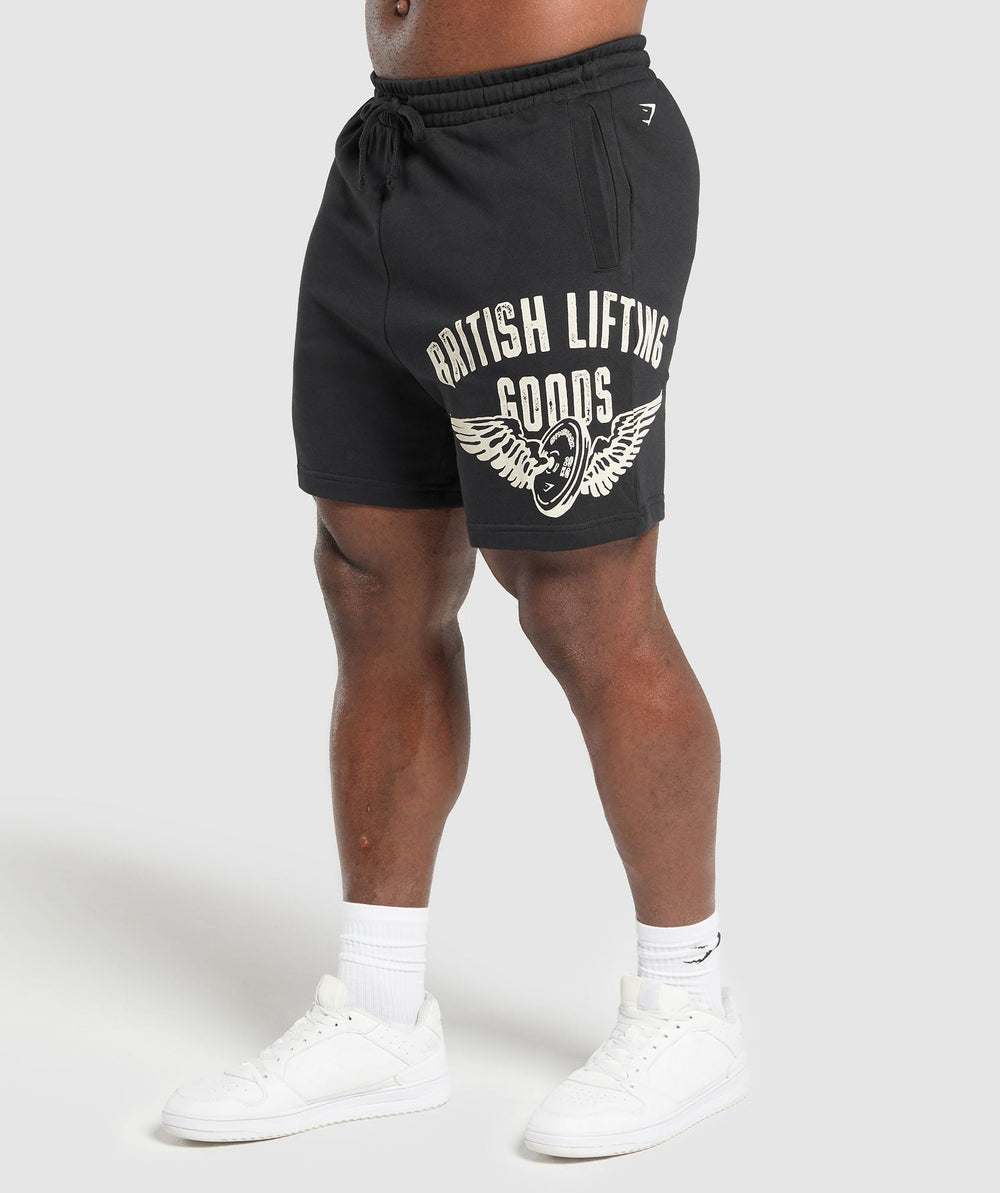 British Lifting Goods Graphic Shorts Black