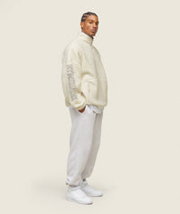 everywear Half Zip Sherpa Jacket Oat White